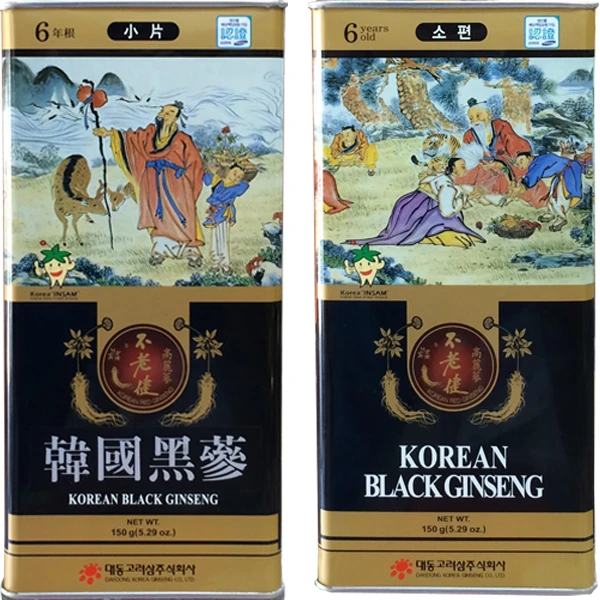 Hắc sâm củ khô 150g hộp thiếc chính hãng Daedong Hàn Quốc