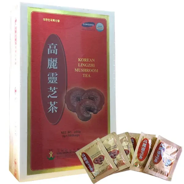 Trà linh chi hòa tan Hàn Quốc hộp gỗ 100 gói