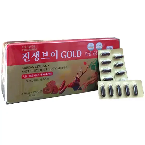 Viên sâm nhung linh chi Hàn Quốc Gold hộp 120 viên Dongwon