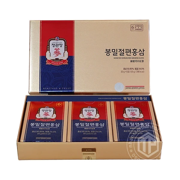 Hồng sâm lát tẩm mật ong KGC Sâm Chính phủ cao cấp hộp 6 gói 120g - Jung Kwan Jang