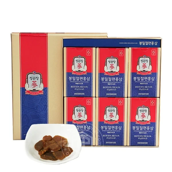 Hồng sâm lát tẩm mật ong KGC Sâm Chính phủ cao cấp hộp 12 gói 240g - Jung Kwan Jang