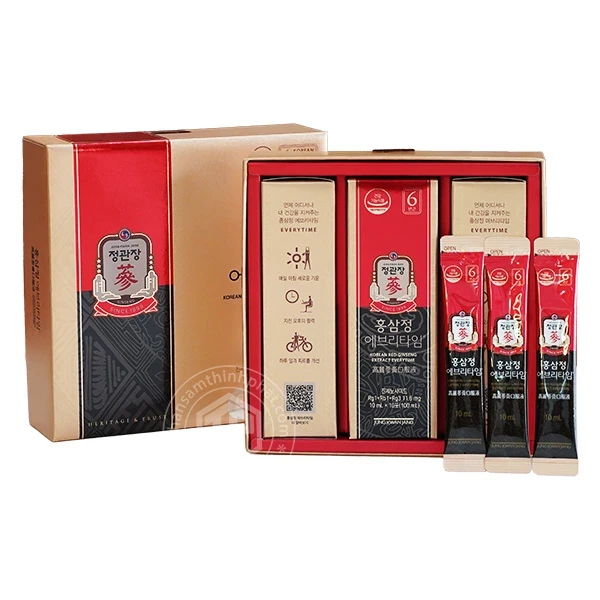 Nước hồng sâm Everytime Hậu Duệ Mặt Trời KGC hộp 30 gói x 10ml cao cấp