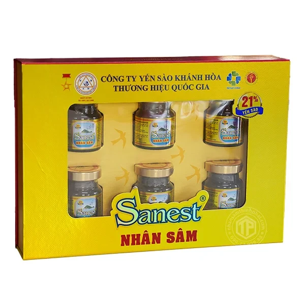 Yến Sào Sanest nhân sâm Fucoidan hộp 6 lọ