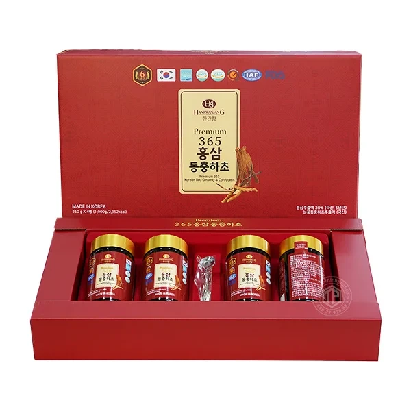 Cao hồng sâm đông trùng hạ thảo Hàn Quốc hộp 4 lọ x 240g