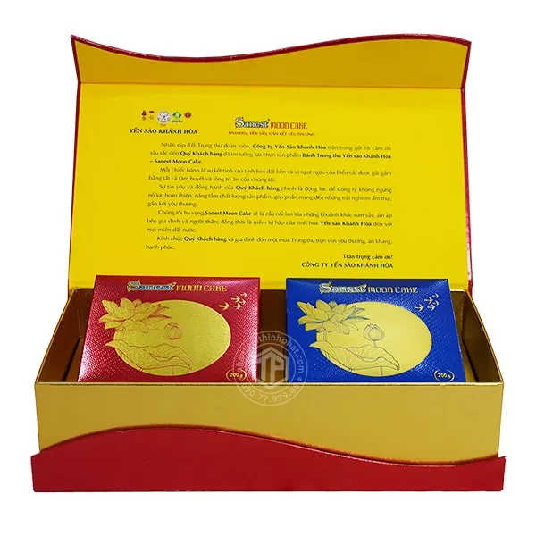 Bánh trung thu Yến Sào hộp 2 bánh x 200gr ( 1 thập cẩm, 1 nhân mềm)