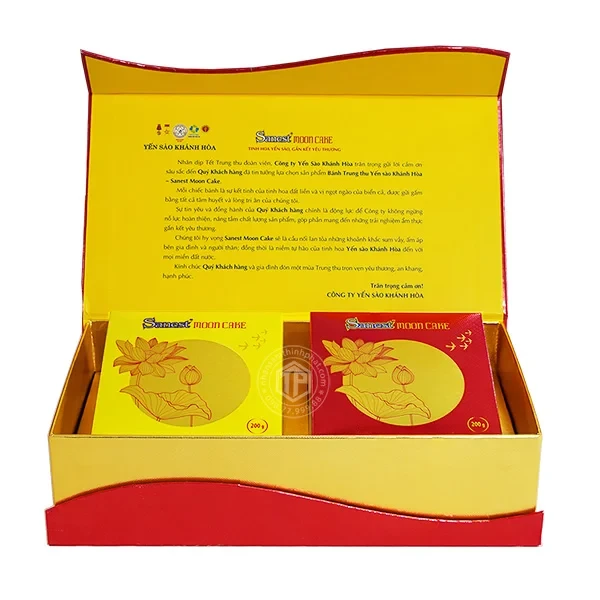 Bánh trung thu Yến Sào hộp 2 bánh x 200gr ( 1 thập cẩm, 1 nhân mềm)