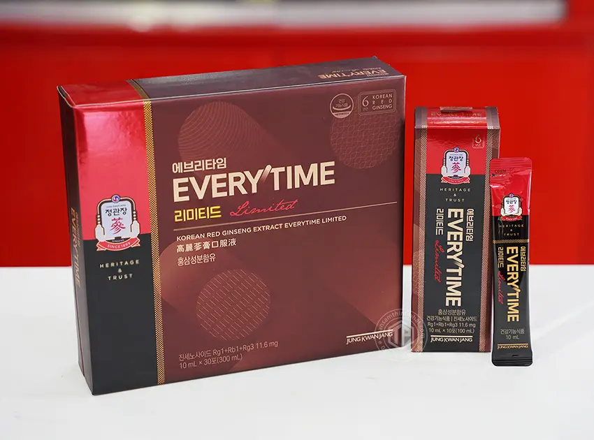 Nước tinh chất địa sâm KGC Jung Kwan Jang Everytime Limited hộp 30 gói x 10ml