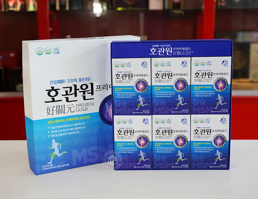 Nước bổ xương khớp MSM Hogwanwon Premium Gold Hàn Quốc Premium Gold hộp 30 gói x 70ml