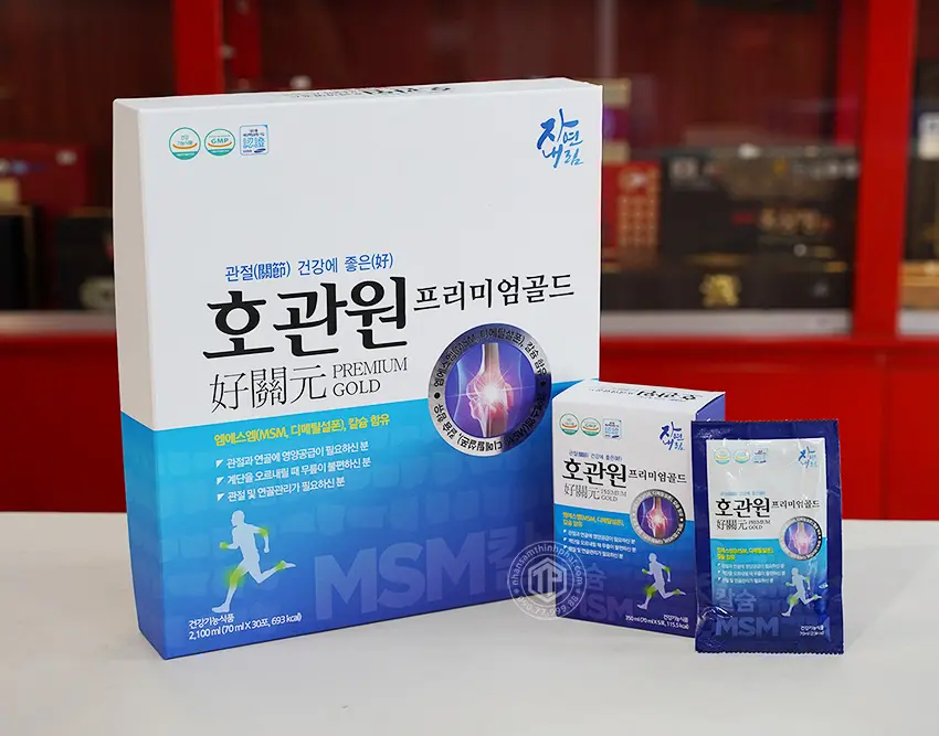 Nước bổ xương khớp MSM Hogwanwon Premium Gold Hàn Quốc Premium Gold hộp 30 gói x 70ml