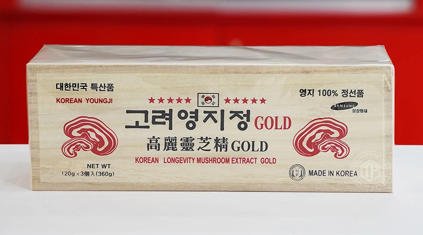Cao linh chi sao đỏ Hàn Quốc Gold hộp gỗ 3 lọ x 120g