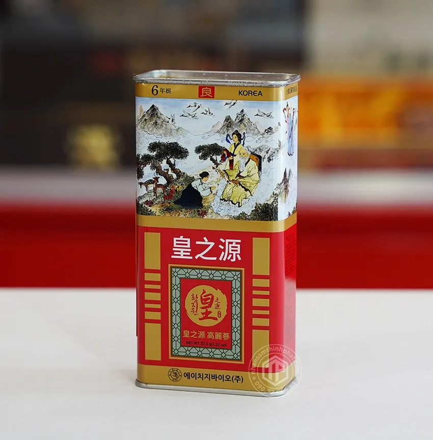Hồng sâm củ khô hộp thiếc HG Bio 37.5g Hồng sâm củ khô hộp thiếc HG Bio 37.5g