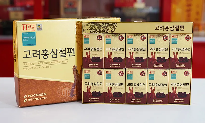 Hồng sâm lát tẩm sâm Hàn Quốc chính hãng Pocheon hộp 200g Hồng sâm lát tẩm sâm Hàn Quốc chính hãng Pocheon hộp 200g