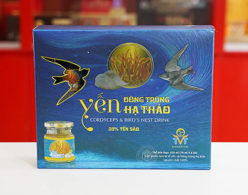Yến đông trùng hạ thảo không đường hộp 6 lọ