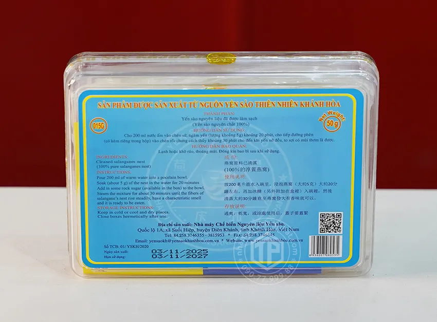 Tổ Yến Sào Khánh Hòa yến đảo hộp quà tặng 50g - 015G